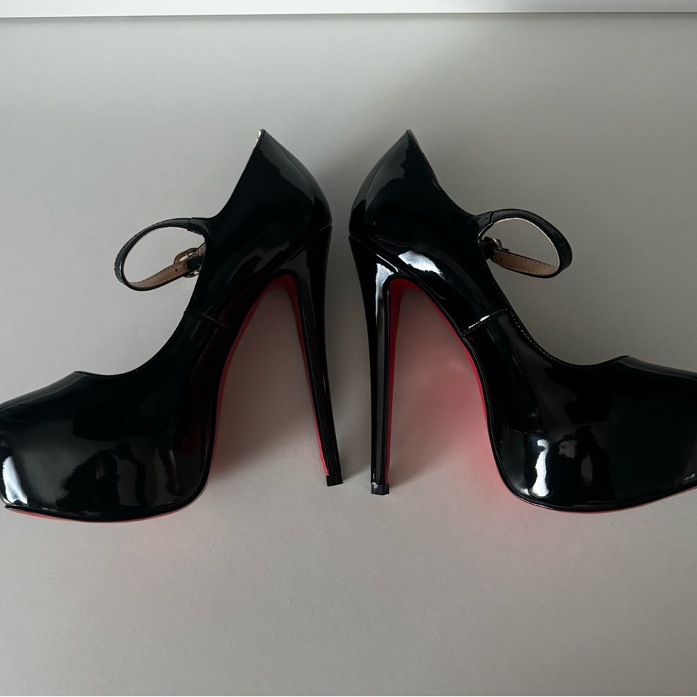Womens Ankle Strap Stilettos High Heels Platform Black Size 5.5 New🍀 - Picture 4 of 6